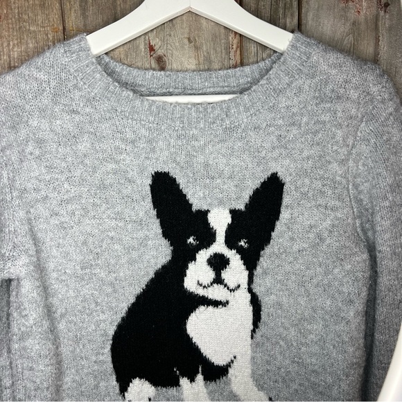 Cupcakes and Cashmere Grey Fuzzy Knit Boston Terrier Dog Sweater sz XS - Picture 3 of 13